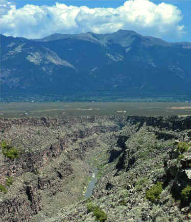 Rio Grande gorge and beautiful Taos mountain viewing East toward Envision gallery